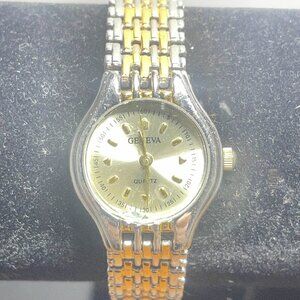 Geneva Silver and Gold Tone Women's Watch